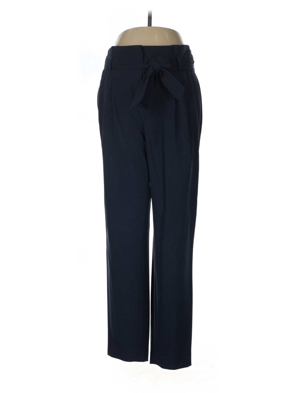 Ann Taylor High-Rise Tie-Waist Wide Leg Pants - Navy